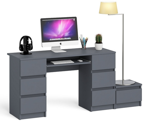 Мори Стол компьютерный МС-2 + Тумба ТМП400.1, цвет графит, ШхГхВ 175,8х50х76,6 см., универсальная сборка