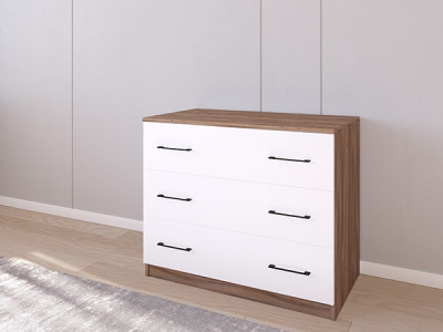 Комод 01/16 90х50х75 Орех/Белый