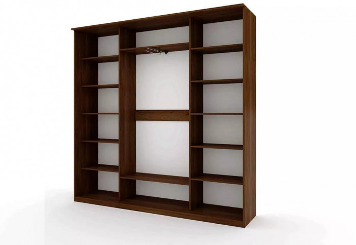 Шкаф купе Модерн 2362х450 4-х дверный 3-х секционный зеркало венге