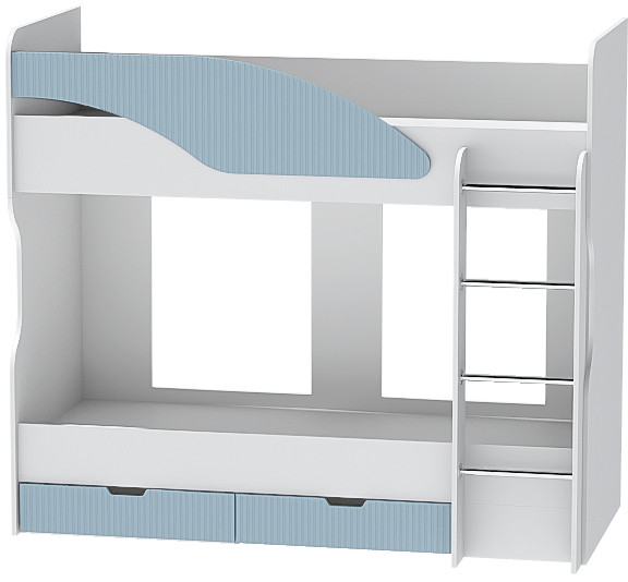 Детская комната Бриз МДФ, набор 6, Белый/Антарктида (Полосы)