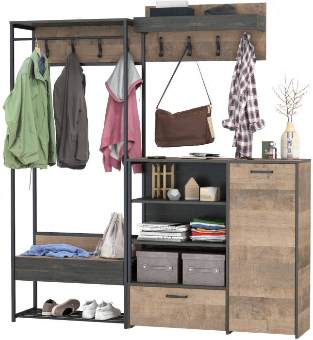 Трувор Прихожая 217, дуб гранж песочный/интра