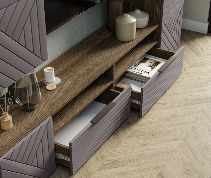 Модульная гостиная Палау МДФ, Табак/Грей софт