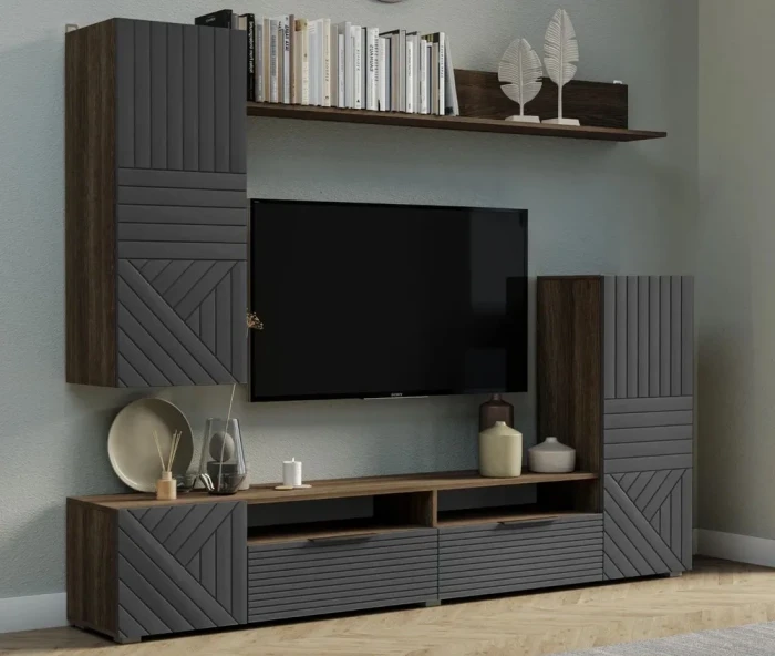 Модульная гостиная Палау МДФ, Табак/Грей софт