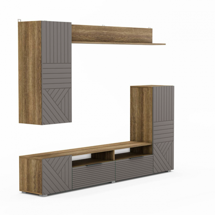 Модульная гостиная Палау МДФ, Табак/Грей софт