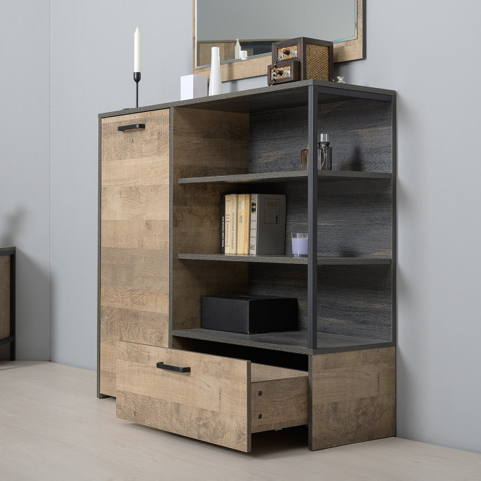 Трувор Гостиная 049, цвет дуб гранж песочный/интра, ШхГхВ 367,8х45,4х210 см., универсальная сборка