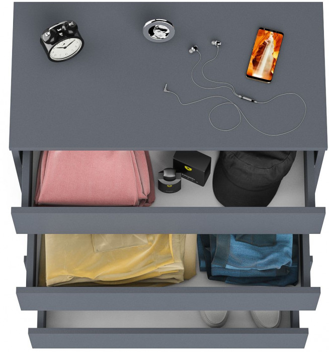 Мори Комод МК800.4, цвет графит, ШхГхВ 80,4х41х94 см.