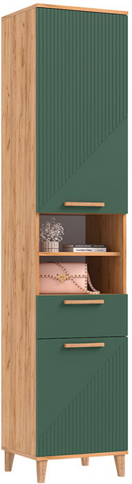 Модульная прихожая Ирис, Крафт золотой/Браш мени грин