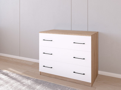 Комод 01/16 90х50х75 Сонома/Белый