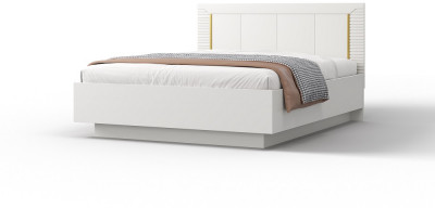Кровать 160х200 "Карлин" с подъемным основанием - Белый текстурный/Корунд джелато