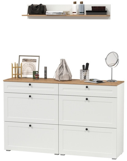 Остин Прихожая 66, белый шагрень/дуб крафт золотой