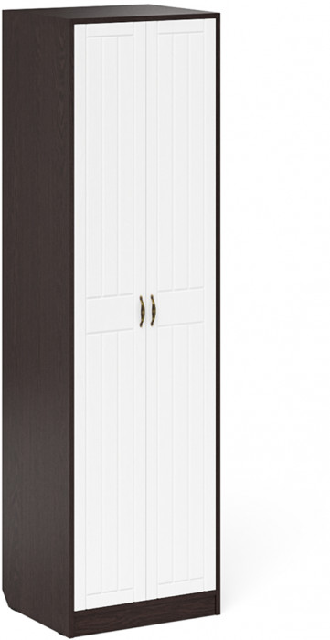 Прихожая П-6 Шкаф + Пенал, венге/фасады МДФ белое дерево фрезеровка прованс