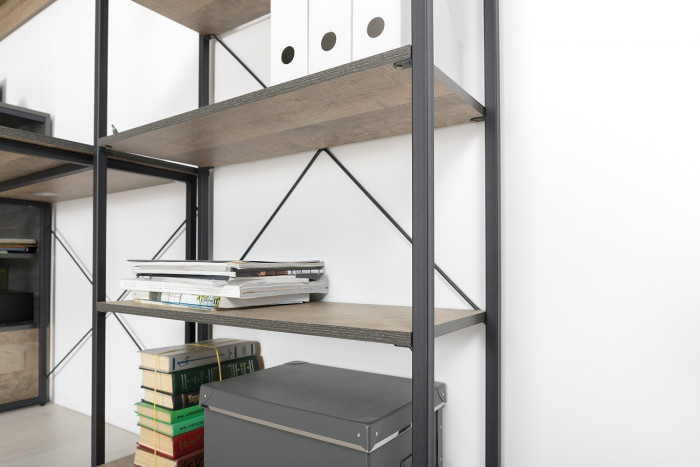 Трувор 13.151.01 Стеллаж + 13.306 Комод с витриной, дуб гранж песочный/интра