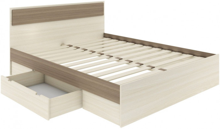 NEXT 72 Кровать двуспальная с ящиком 1400 Белый / Дуб Сонома