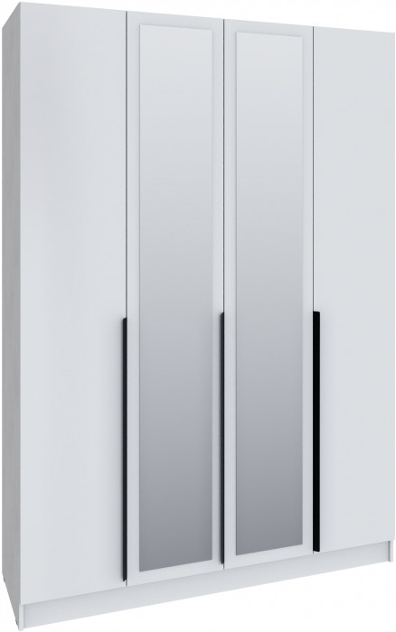 Шкаф Мадрид (1,6) с 6 ящ. внутри с зеркалом, Белый