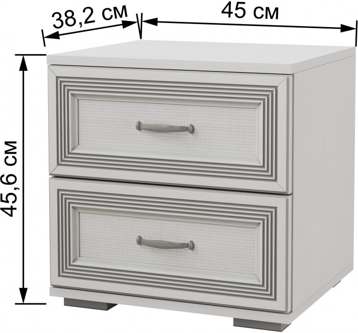 Ливорно Тумба прикроватная ЛТ-20 ясень анкор светлый патина серебро