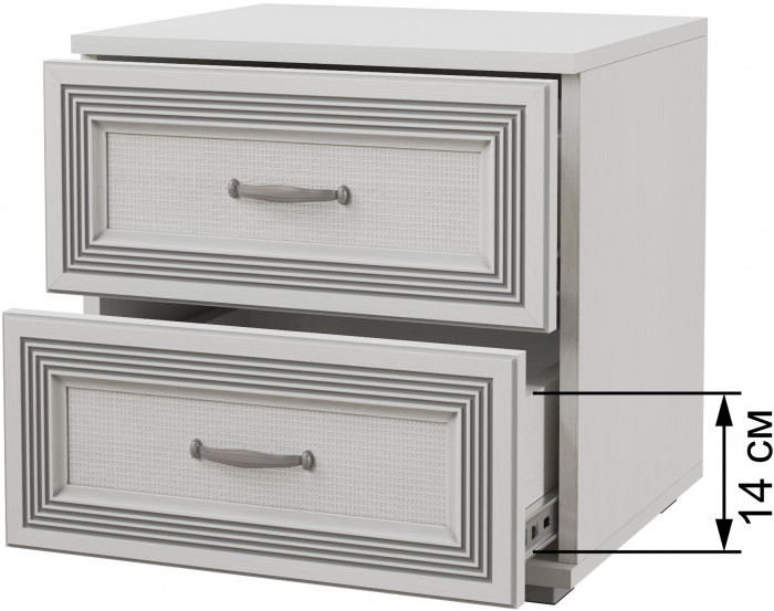 Ливорно Тумба прикроватная ЛТ-20 ясень анкор светлый патина серебро