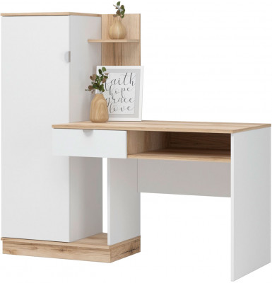 Юкки СТ1Я-1500 Стол компьютерный Дуб делано/Белый