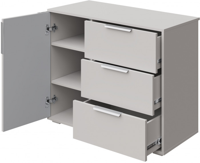 Комод 1 дверь/3 ящика "Каен" - Ледяное дерево/Артизан