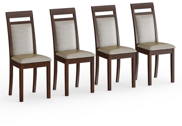 Четыре стула Мебель--24 Гольф-12 разборных, цвет орех, обивка ткань руми 812/8, ШхГхВ 40х40х100 см., от пола до верха сид. 47 см (мягк. спинка)