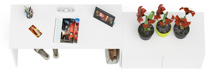 Мори письменный стол МСП1200.1 + Тумба МА900.1, белый