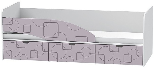 Детская кровать Бриз-3 80х190, квадрат (Антарктида/Белый/правый)