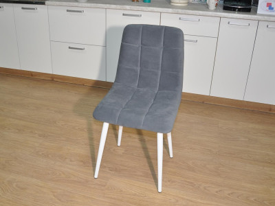 Стул Х / белый / велюр серый