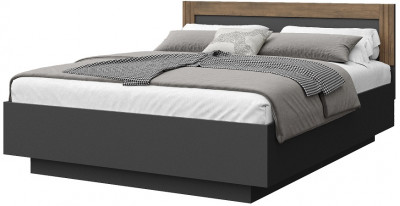 Кровать 160х200 с щитовым основанием "Каен" - Дуб стирлинг/Антрацит