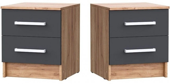 Мартина Тумбы прикроватные (Сонома / Белый глянец)