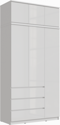 Челси Шкаф 1200 + антресоль 1200 (Белый глянец, Белый)