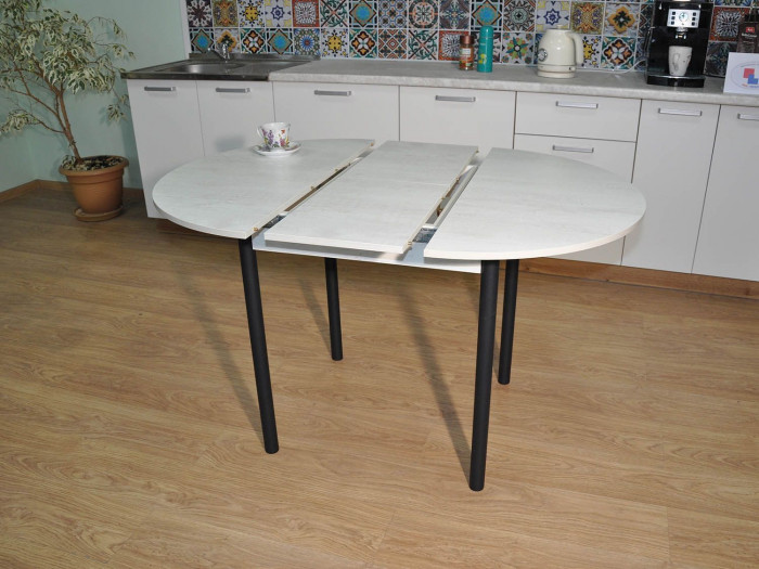 Стол обеденный Ника Бетон пайн белый/черный