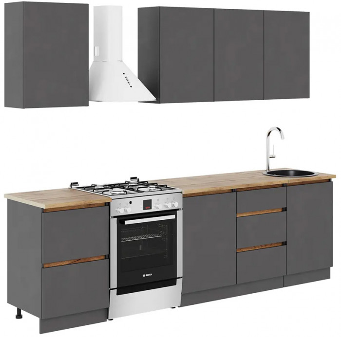 Кухня Айден 2,0, Графит серый