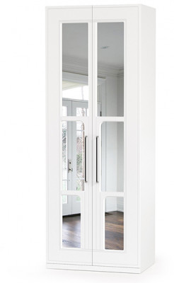 Валенсия Спальня 13.329 Шкаф для одежды, цвет ЛДСП белый шагрень/МДФ белый шагрень, ШхГхВ 84х54,2х225,3 см.