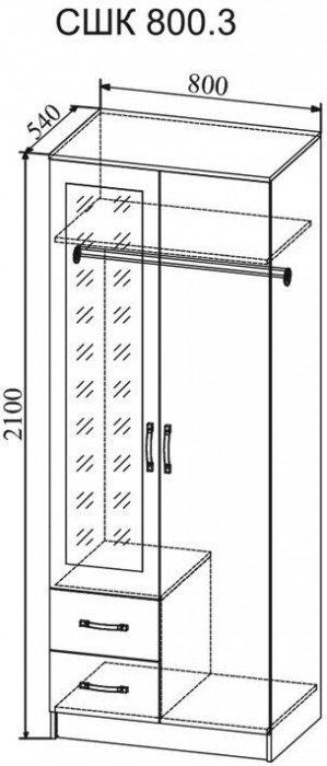 Модульная спальня Софи, композиция 3, Белый глянец/Дуб Сонома