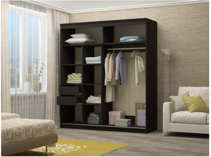 Шкаф-купе Элегант 7, 2000 (Сандал светлый)