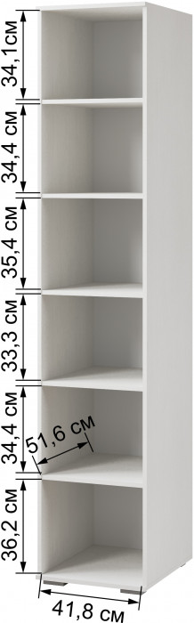 Ливорно Пенал с полками ЛШ-21 ясень анкор светлый патина серебро