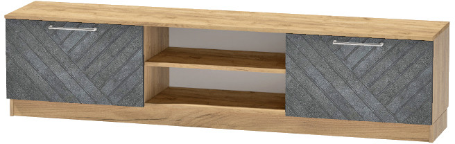 Тумба-2 под ТВ напольная "Иннэс-7", Крафт золотой/Бетон графит