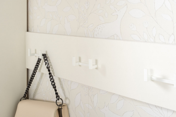 Октава Прихожая 08, белый шагрень/дуб крафт золотой/фасады МДФ белый шагрень