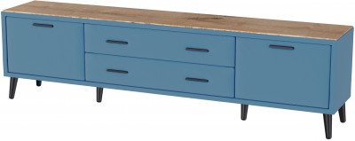 Тумба ТВ интерьерная 2,0 Пай светло-голубой/мдф дуб канадский