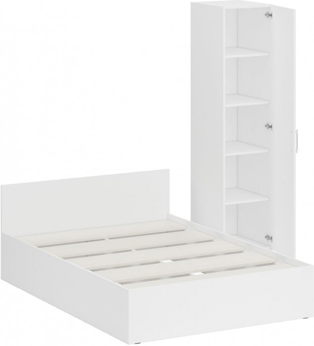 Кровать 1400 + Пенал Стандарт, белый