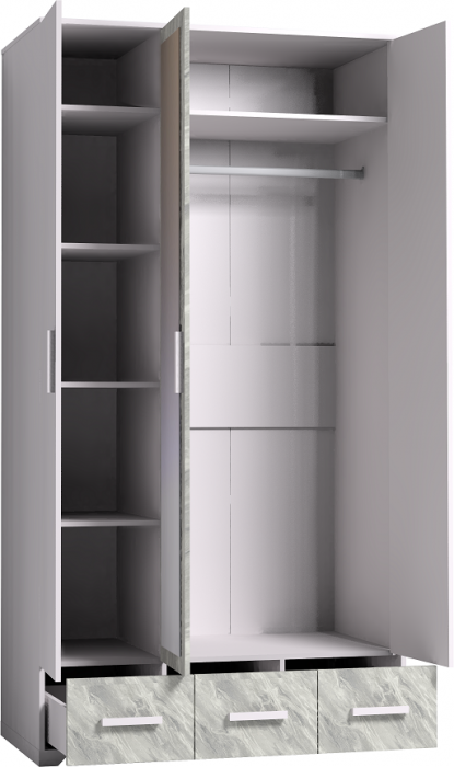 Шкаф для одежды и белья Айрис 444, статуарио