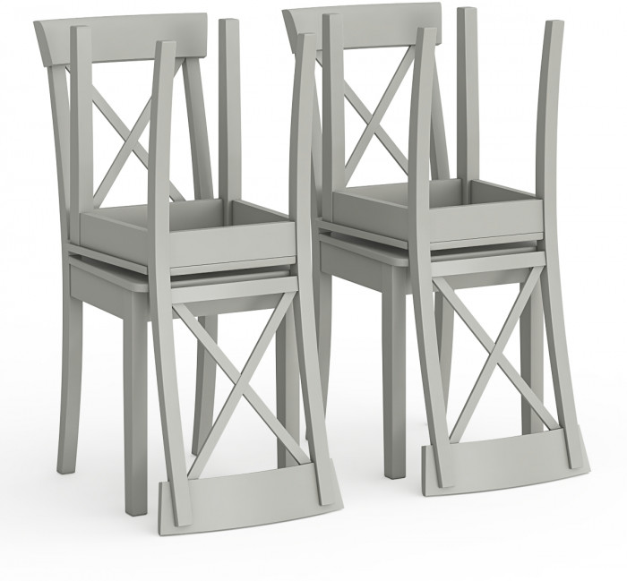 Четыре стула Мебель--24 Гольф-14 разборных, цвет серый, деревянное сиденье серое, ШхГхВ 41х42х95 см., от пола до верха сиденья 47 см.