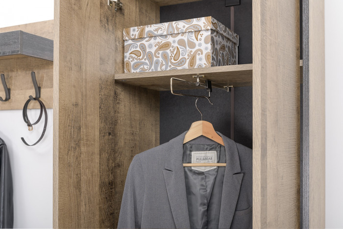 Трувор 13.328.02 Шкаф для одежды + 13.241.06 Тумба для обуви, дуб гранж песочный/интра