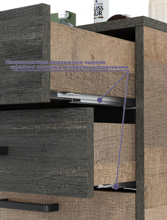 Трувор 13.328.02 Шкаф для одежды + 13.241.06 Тумба для обуви, дуб гранж песочный/интра