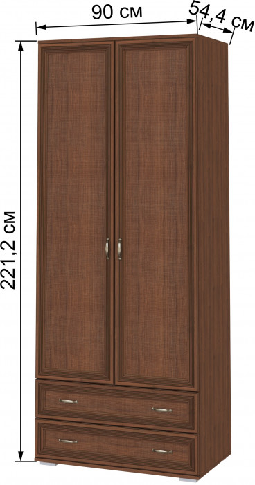 Ливорно Шкаф 2-х ств. ЛШ-22 орех донской
