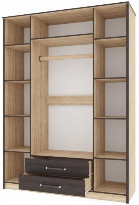 Лирика Шкаф 4-х ств. дуб сонома/венге
