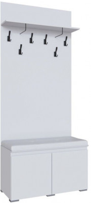 Плейона Тумба с вешалкой белый