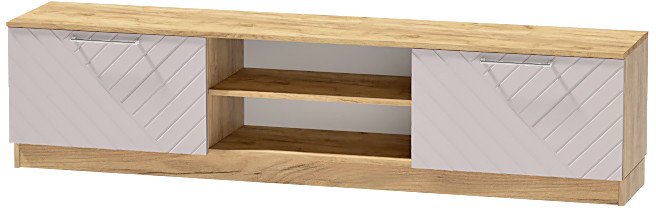 Тумба-2 под ТВ напольная "Иннэс-7", Крафт золотой/Грэй софт