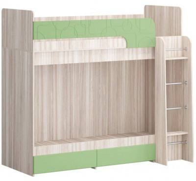 Двухъярусная кровать Бемби МДФ NEW, ясень (Мята, Ясень шимо светлый)