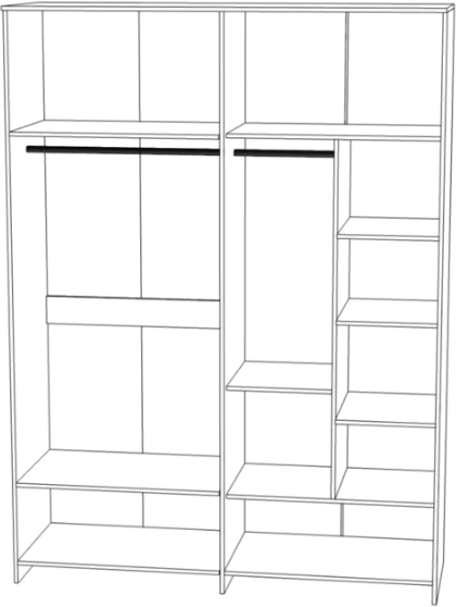 Шкаф для одежды 4-х дверный "Монтиз" - Персидский жемчуг/Шаде песочный