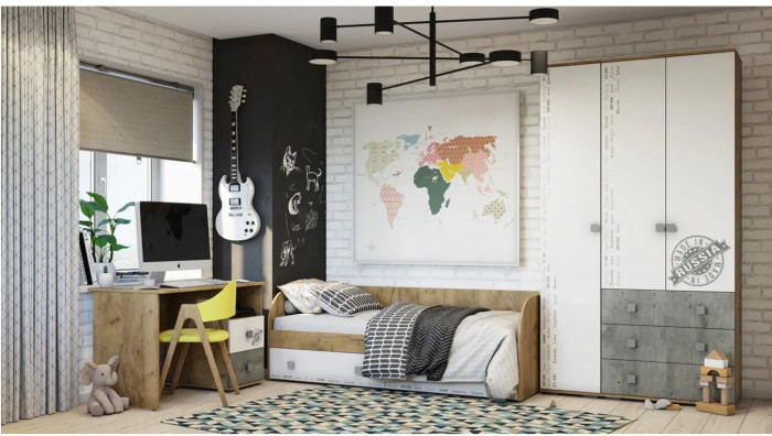 "Тренд" ПС-02 крафт/белый фп/бетон